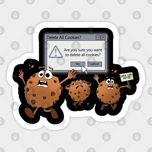 Delete Your Cookies Funny Computer Geek T-Shirt Sticker by NerdShizzle